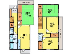 北沖洲戸建の物件間取画像